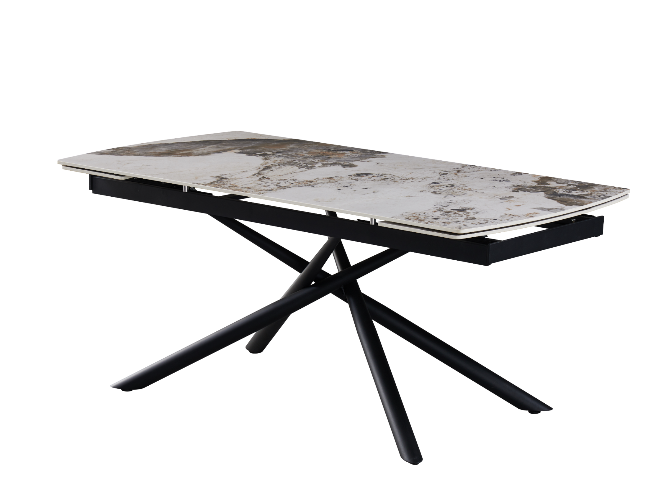Стол обеденный раздвижной Vetro Mebel Пино 1800-2400x900x760 мм Патагония/Черный (TМL-1200) - фото 1