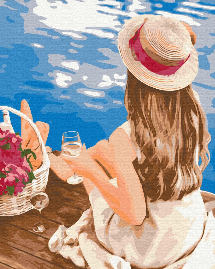 Картина за номерами Brushme Мрійниця в капелюшку 50x60 см (BS51332L)