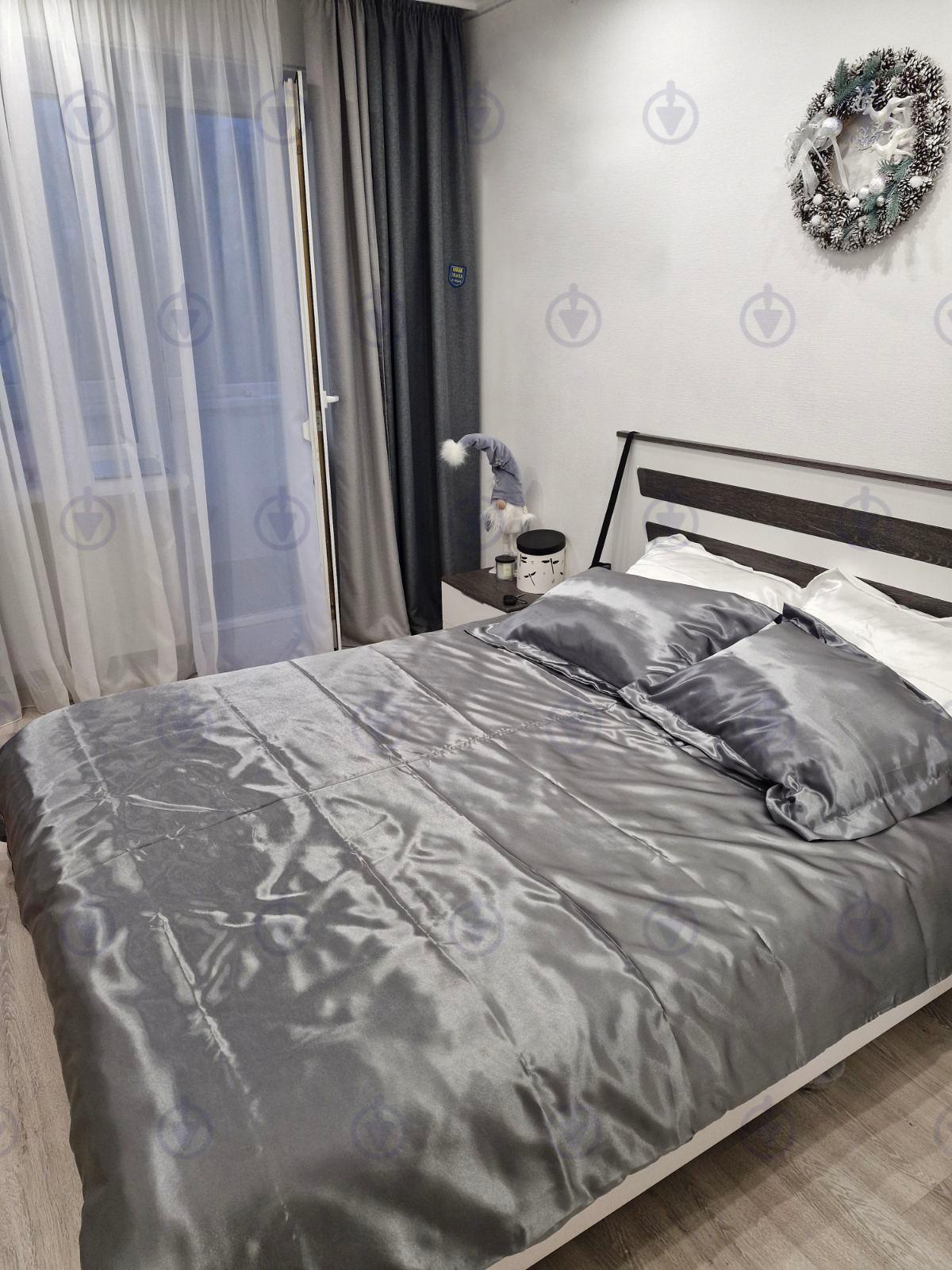 Комплект постельного белья Moka Textile евро и дополнительные 2 наволочки 50х70 см/70х70 см Серебристый/Белый (2673343580) - фото 1 Комплект постельного белья Moka Textile евро и дополнительные 2 наволочки 50х70 см/70х70 см Серебристый/Белый (2673343580) - фото 1