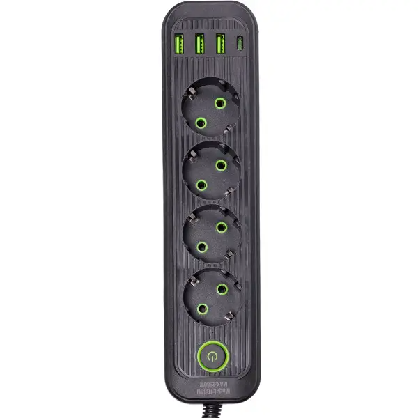 Фильтр-удлинитель сетевой EURO 4 розетки 3 USB 2,8 м Черный (HP-5-13MF) - фото 2 Фильтр-удлинитель сетевой EURO 4 розетки 3 USB 2,8 м Черный (HP-5-13MF) - фото 2