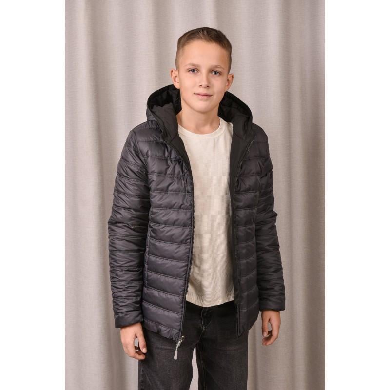Куртка осенняя для мальчика двухсторонняя 134 см Серый с черным (2733694270) Куртка осенняя для мальчика двухсторонняя 134 см Серый с черным (2733694270)