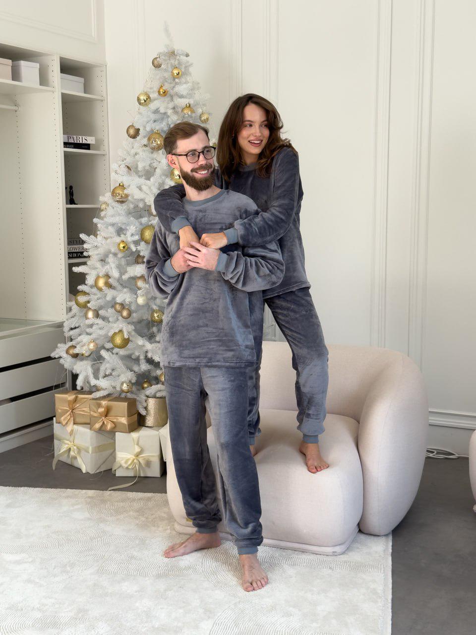 Пижамы парные мужская и женская Теплик XL Серый (VEL03031) - фото 7