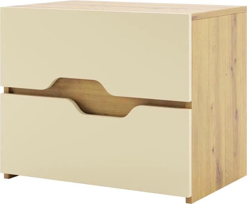 Тумба прикроватная Світ Меблів Смарт 600х500х420 мм Дуб артизан/Крем
