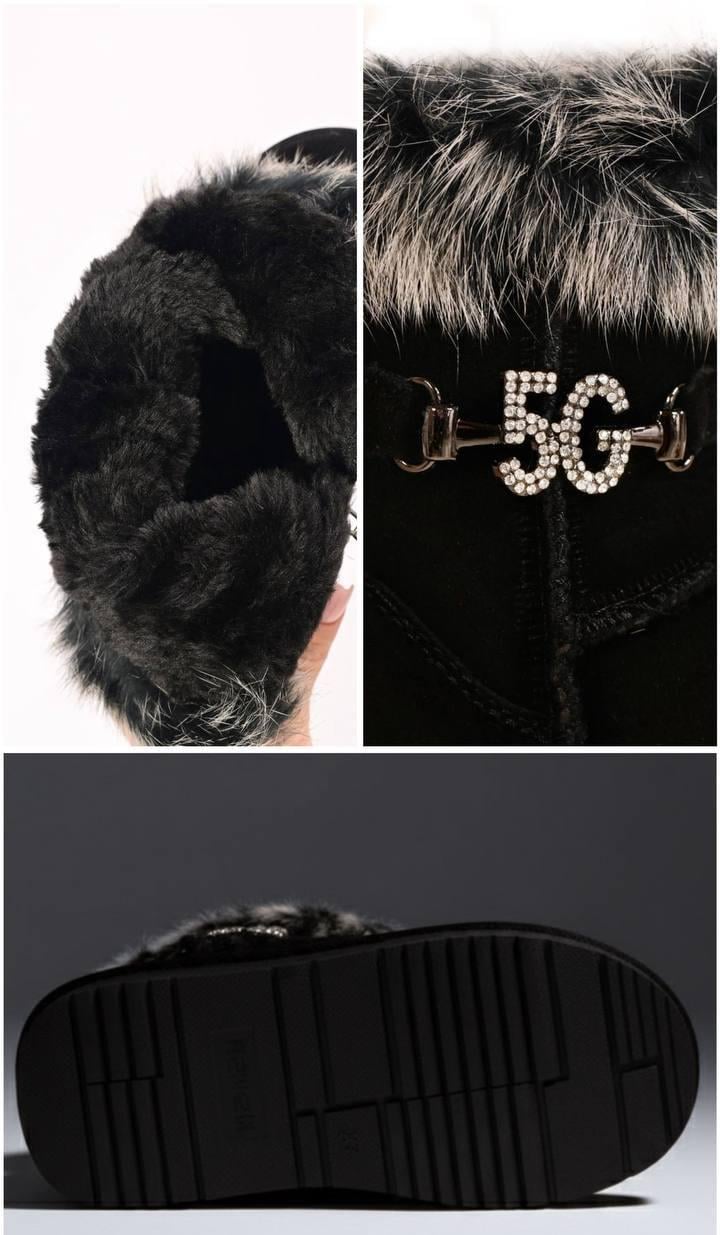 Угги дитячі Hengji 1936 натуральна замша та хутро р. 26 Чорний (30704878) - фото 5