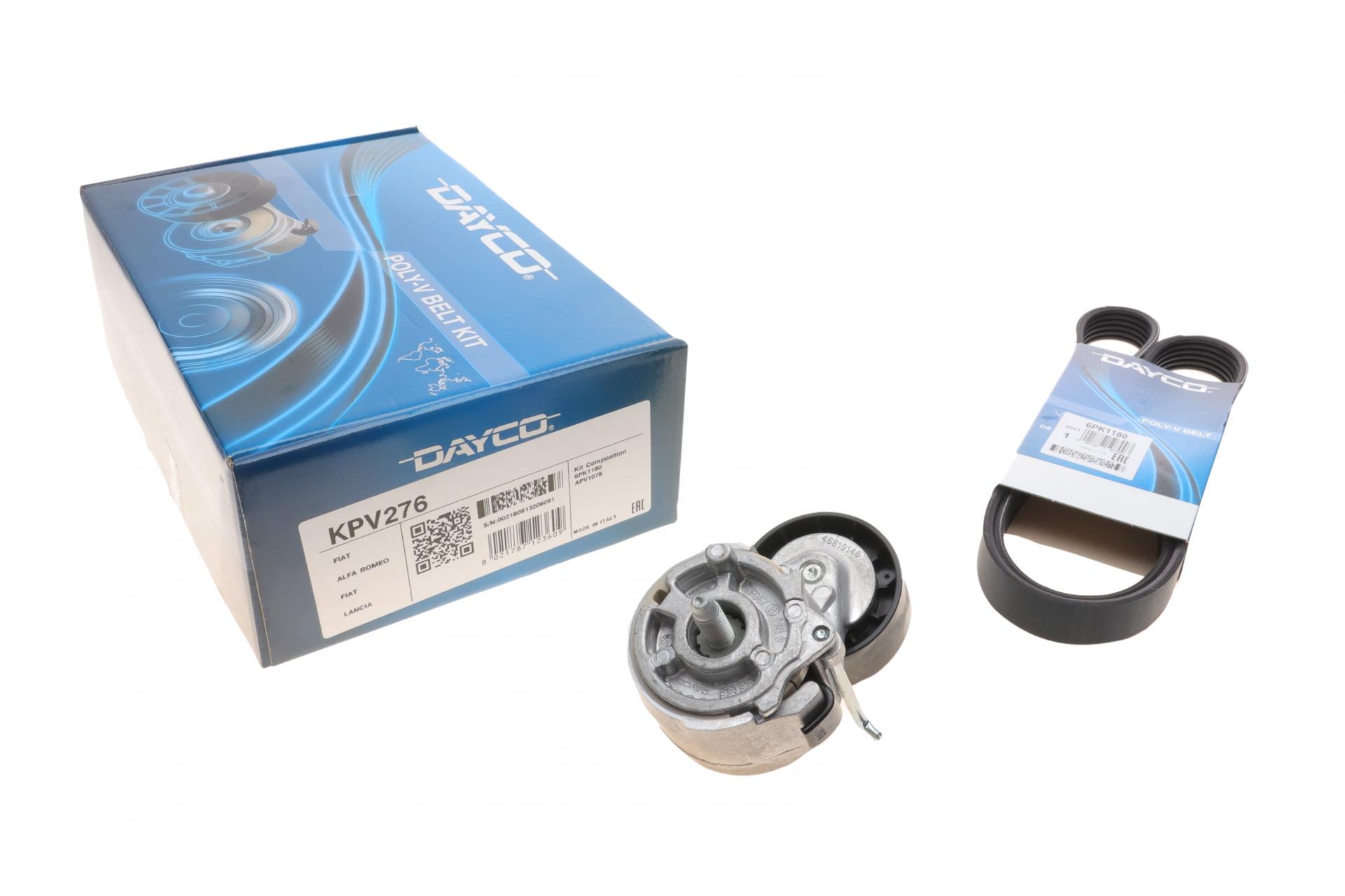 Комплект ремня генератора DAYCO Fiat Punto 1.3D 03-12/Panda 04-/Ford KA 1.3TDCi 08-16 (KPV276)