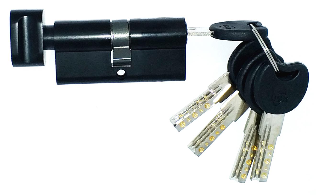 Цилиндровый механизм USK ZC-60 30x30 ключ/поворотник Черный