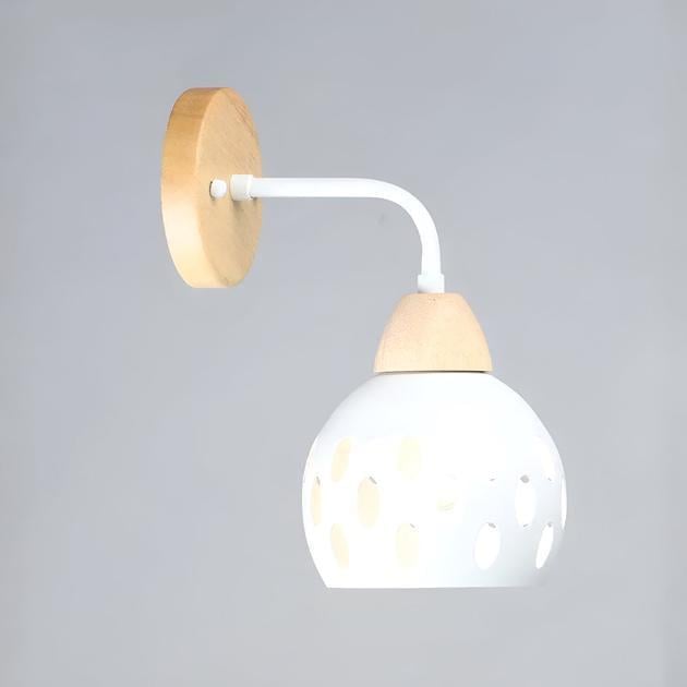 Бра настінне Valeso з дерев'яним каркасом Е27 IP20 B N6655/1W WT+Wood Білий (28689699)