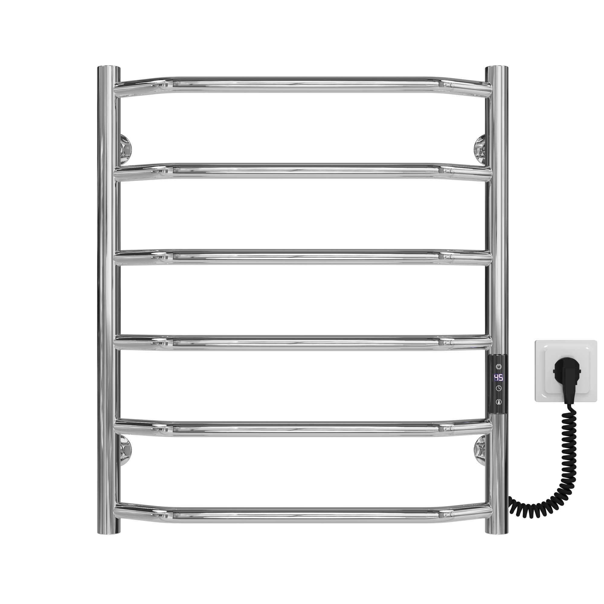 Рушникосушарка електрична Deffi Трапеція П6 JD03 праве підключення нержавіюча сталь 500х600 мм Хром (C.TR.60.50.6.E.C.R.1)