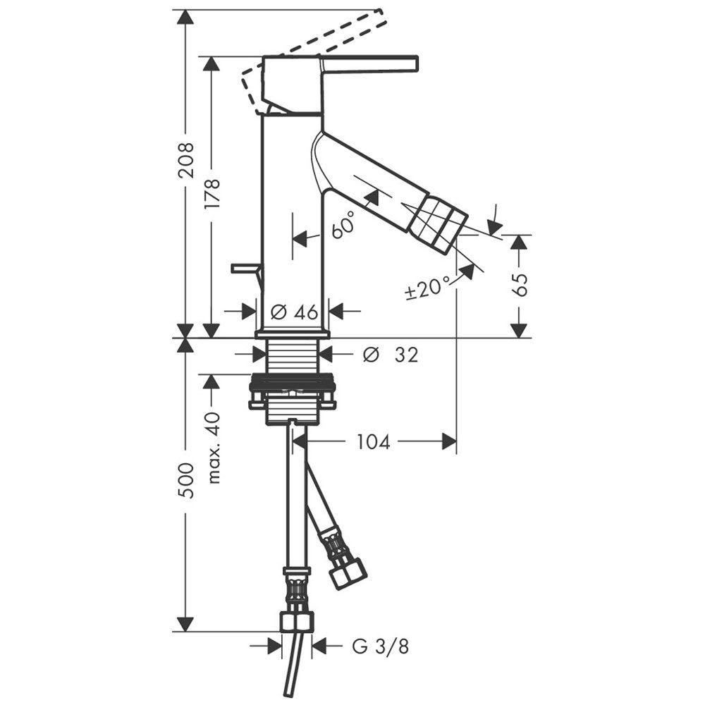 Змішувач для гігієнічного душу Hansgrohe AXOR Starck на біде 10214000 Хром (143430) - фото 2 Змішувач для гігієнічного душу Hansgrohe AXOR Starck на біде 10214000 Хром (143430) - фото 2