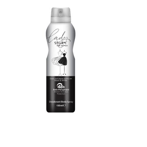 Дезодорант-антиперспирант для тела женский LADY STORM Invisible Black 150 мл (282695)