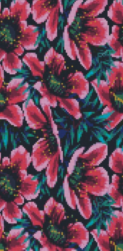 Алмазная мозаика Strateg Цветочный принт 50х25 см (BA-0003)