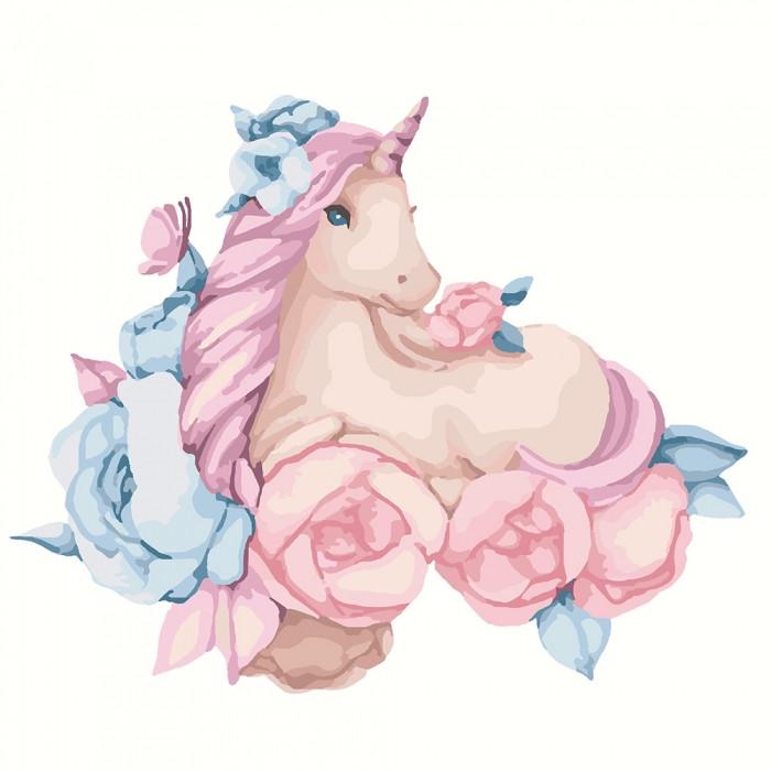 Картина по номерам Ідейка Сказочный единорог 30х30 см (KHO2344)