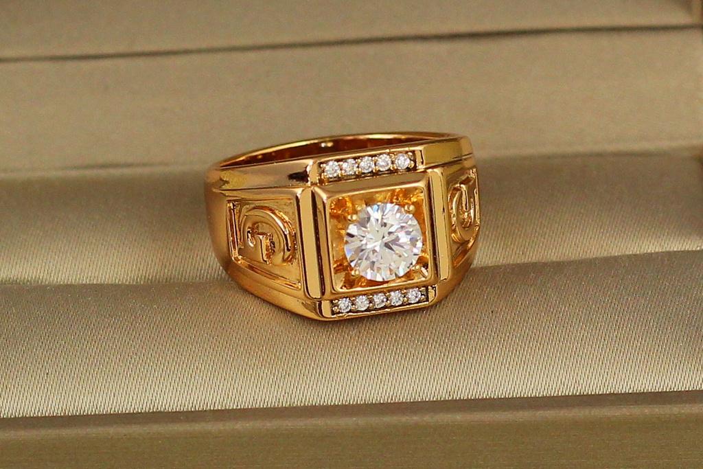 Печать Xuping Jewelry гладкая с камнем в квадрате р. 23 Печать Xuping Jewelry гладкая с камнем в квадрате р. 23