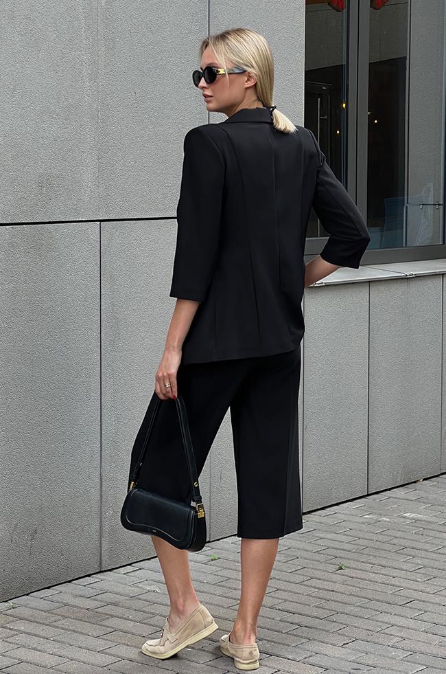 Костюм Lipar 0420 двойка пиджак/кюлоты р. 42 Черный (16916845) - фото 2 Костюм Lipar 0420 двойка пиджак/кюлоты р. 42 Черный (16916845) - фото 2