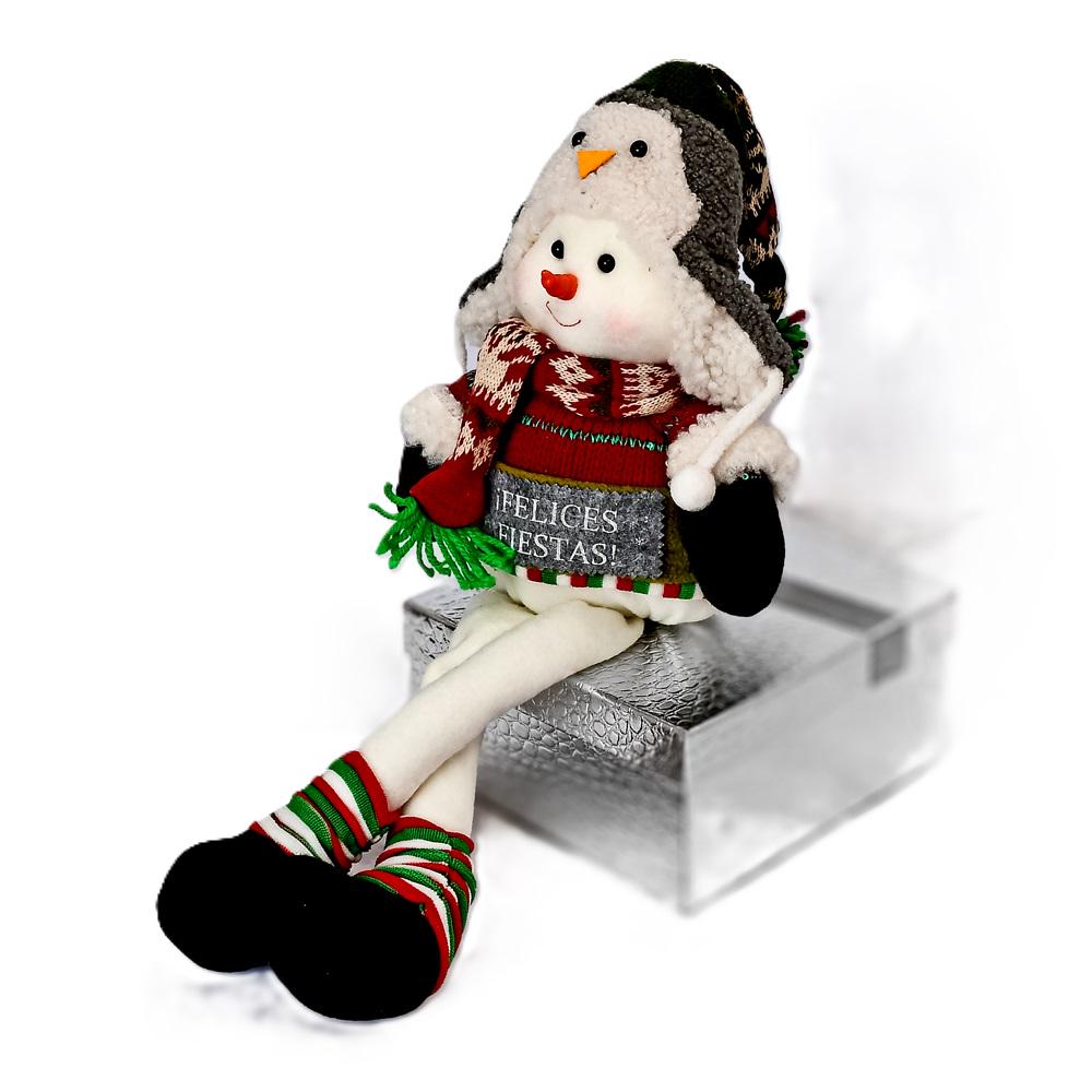 Фигура новогодняя Snowman в новогоднем наряде для декора помещения 50 см (608051)