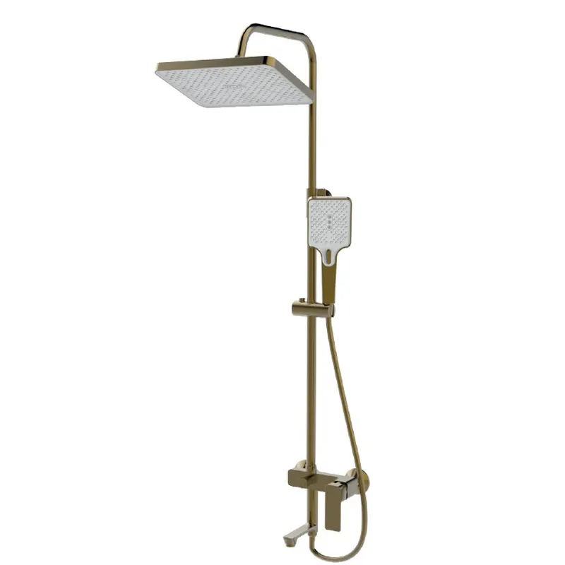 Душевая колонна со смесителем Haiba KUBUS 009-J Brushed Gold (HB9627)