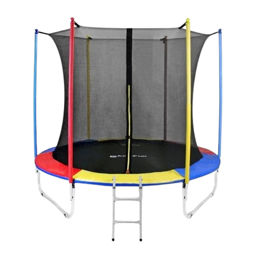 Батут Just Fun 244см Multicolor внутренняя сетка/стремянка (2371522889)
