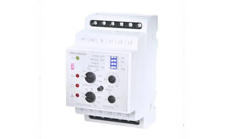 Реле контроля напряжения ETI HRN-43N UNI 3-фазное 16А с нейтралью (37766891)