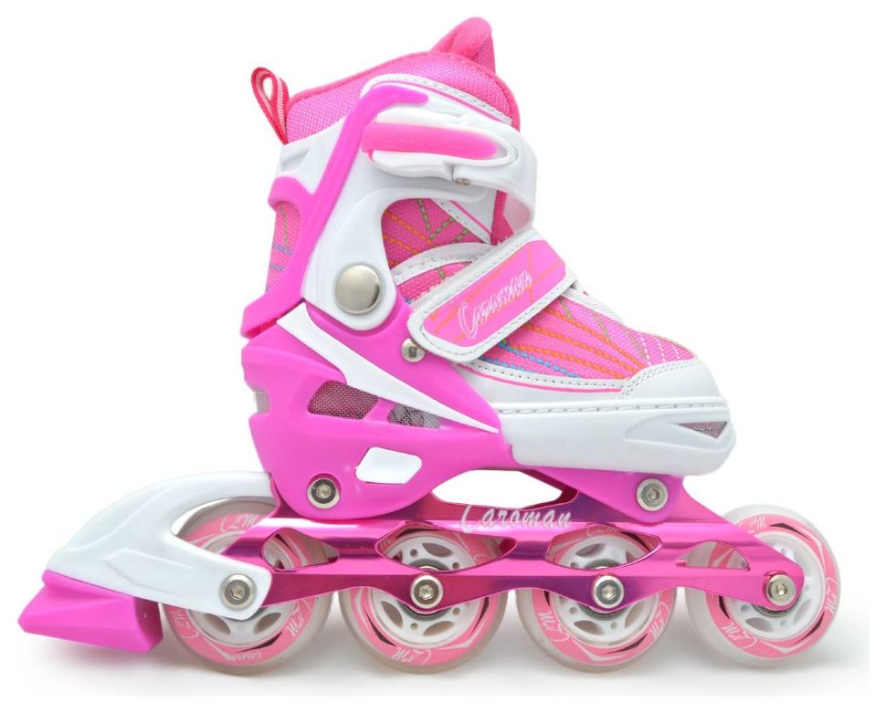 Роликовые коньки SkateX Caroman 37-41 раздвижные Розовый