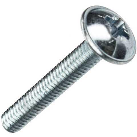 Винт с полукруглой головкой с буртиком DIN 967 М3х6 Metalvis к. п. 4.6 PZ+SL цинк 2000 шт. Белый