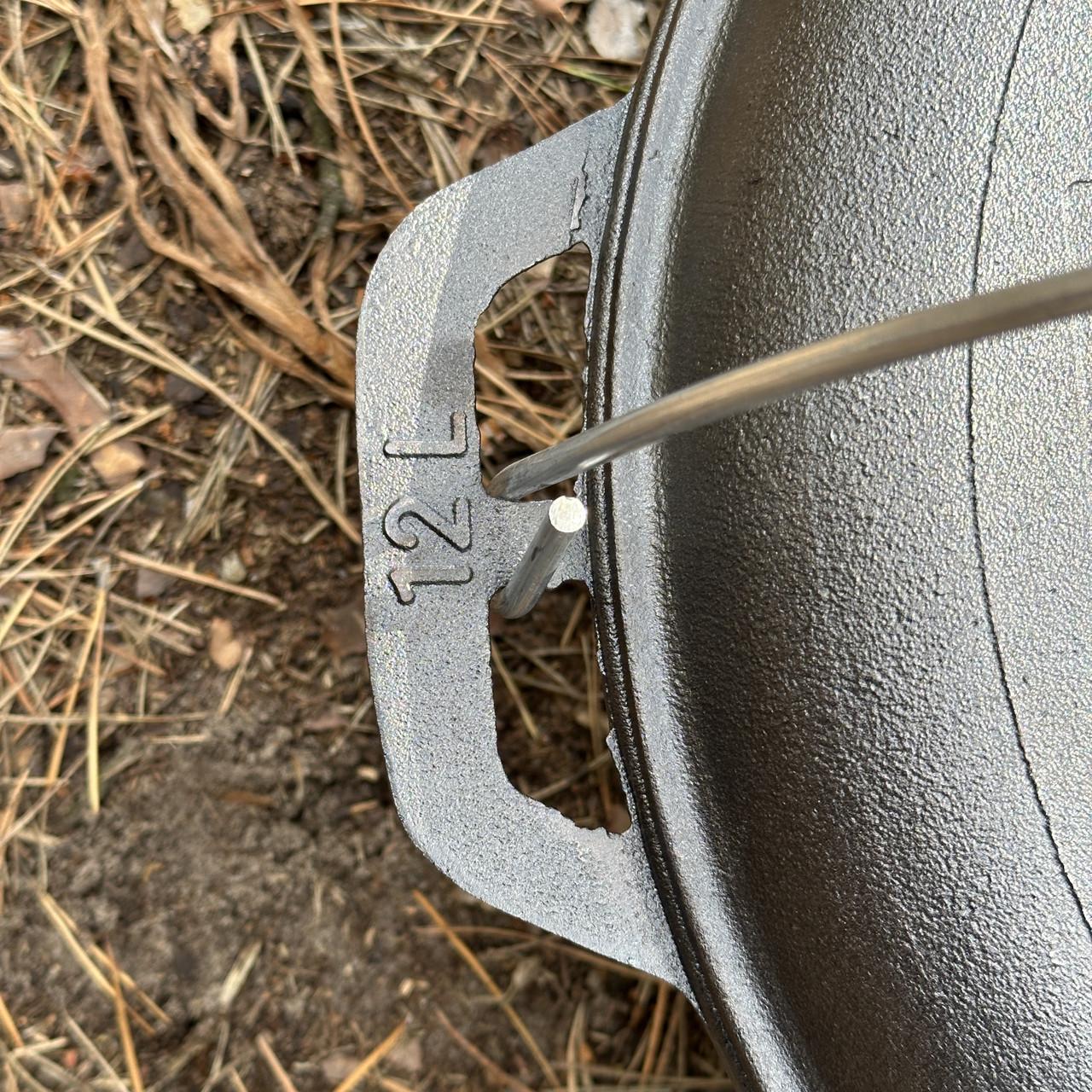 Казан азиатский КА-12КС чугунный с крышкой-сковородой 12 л 48х48х20 см (KА12-2) - фото 7