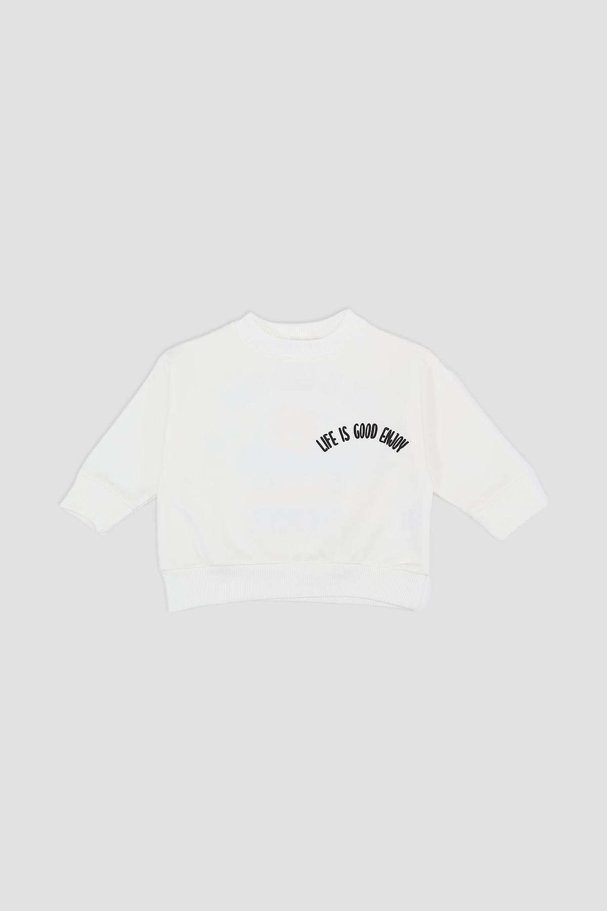 Свитшот детский Yuki для мальчика 98 см Молочный (ЦБ-00290408)