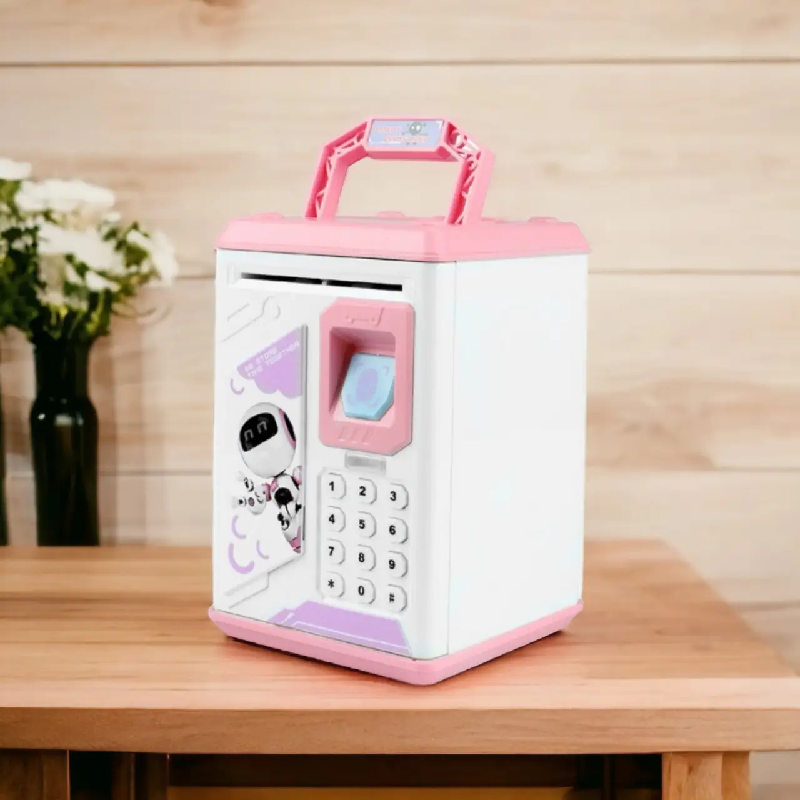 Сейф с копилкой Robot Bodyguard с кодовым замком детский Розовый (AA8R) - фото 2
