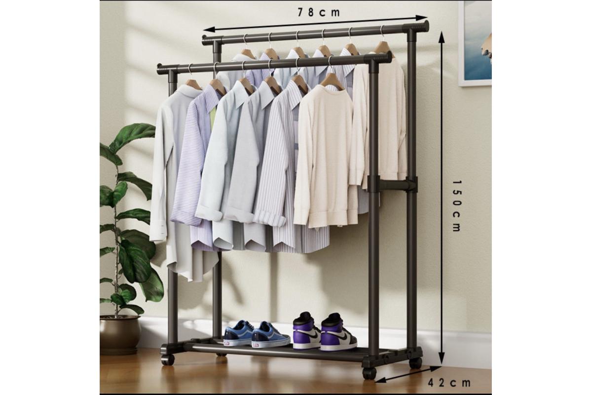 Вішалка стійка для одягу телескопічна Double Pole 4 JL-DSG-8633 - фото 3 Вішалка стійка для одягу телескопічна Double Pole 4 JL-DSG-8633 - фото 3