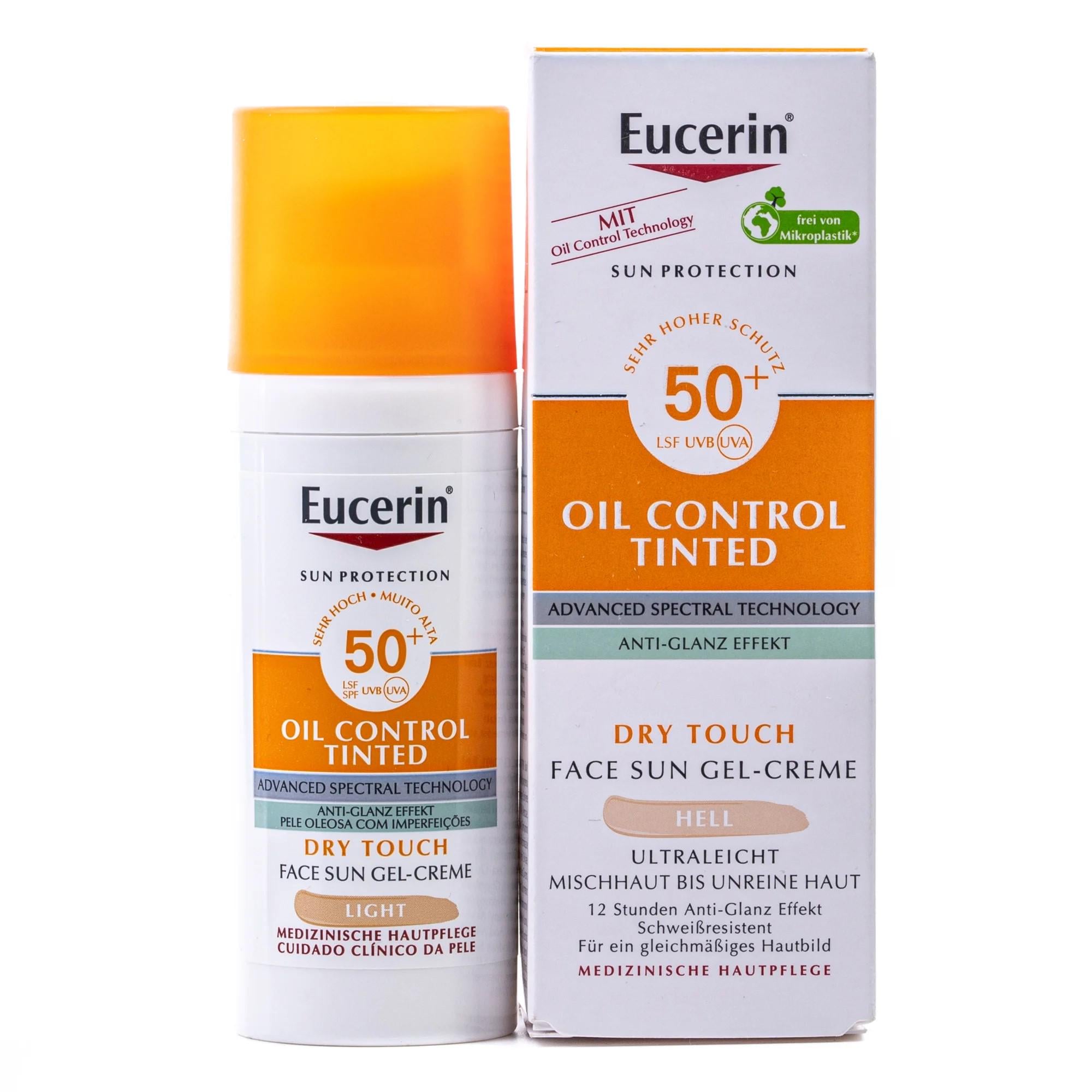 Гель-крем солнцезащитный Eucerin Oil Control Tinted Dry для комбинированной и проблемной кожи с тонирующим эффектом SPF 50+ 50 мл (2445278477)