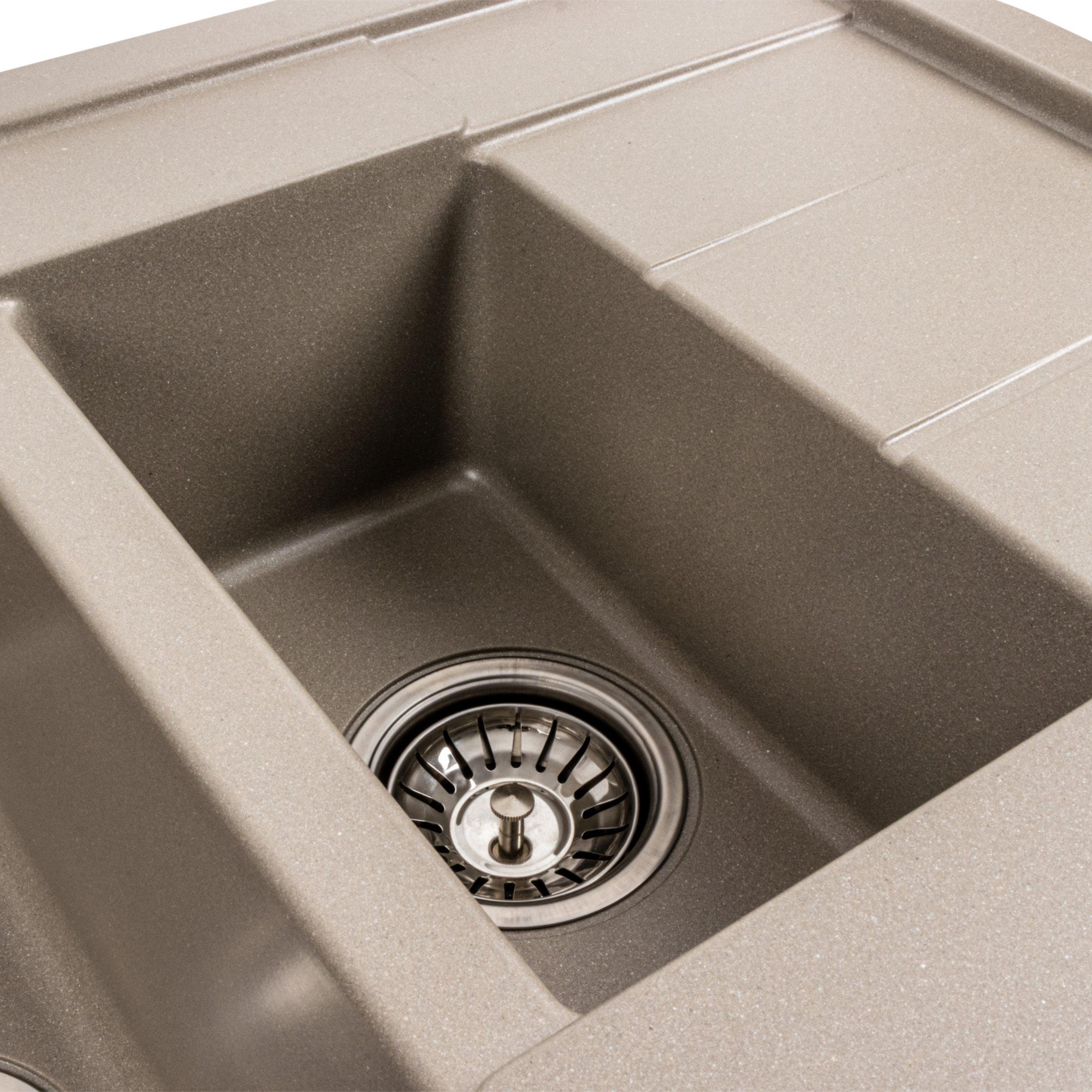 Мийка гранітна для кухні Platinum 7850W TOSKANA матова Титан - фото 7 Мийка гранітна для кухні Platinum 7850W TOSKANA матова Титан - фото 7