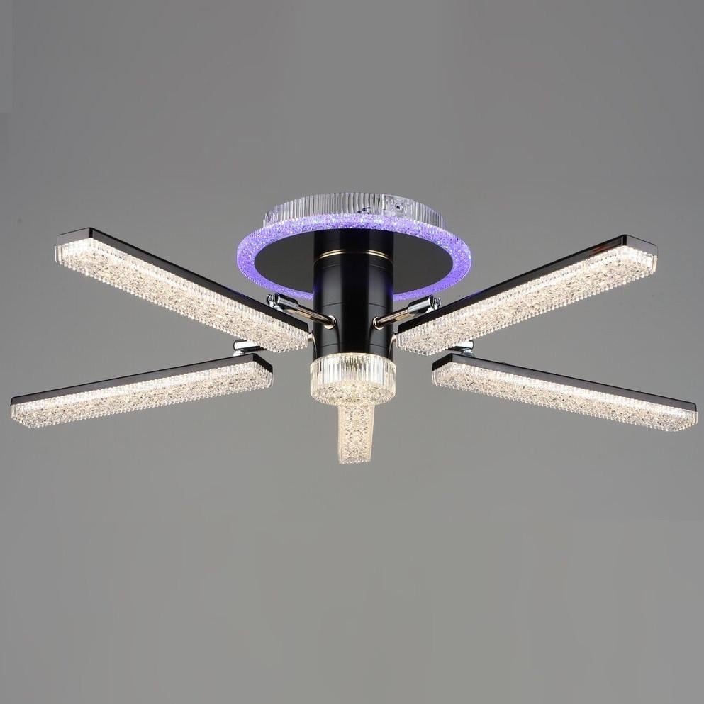 Люстра світлодіодна Sirius з підсвічуванням 66W 3000-6500К Чорний/Золотий (B YH0810/5 GD+BK 66W)