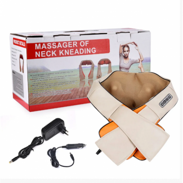 Масажер роликовий Massager of Neck Kneading універсальний для спини та шиї  з ІК-прогревом (V3241) - фото 5