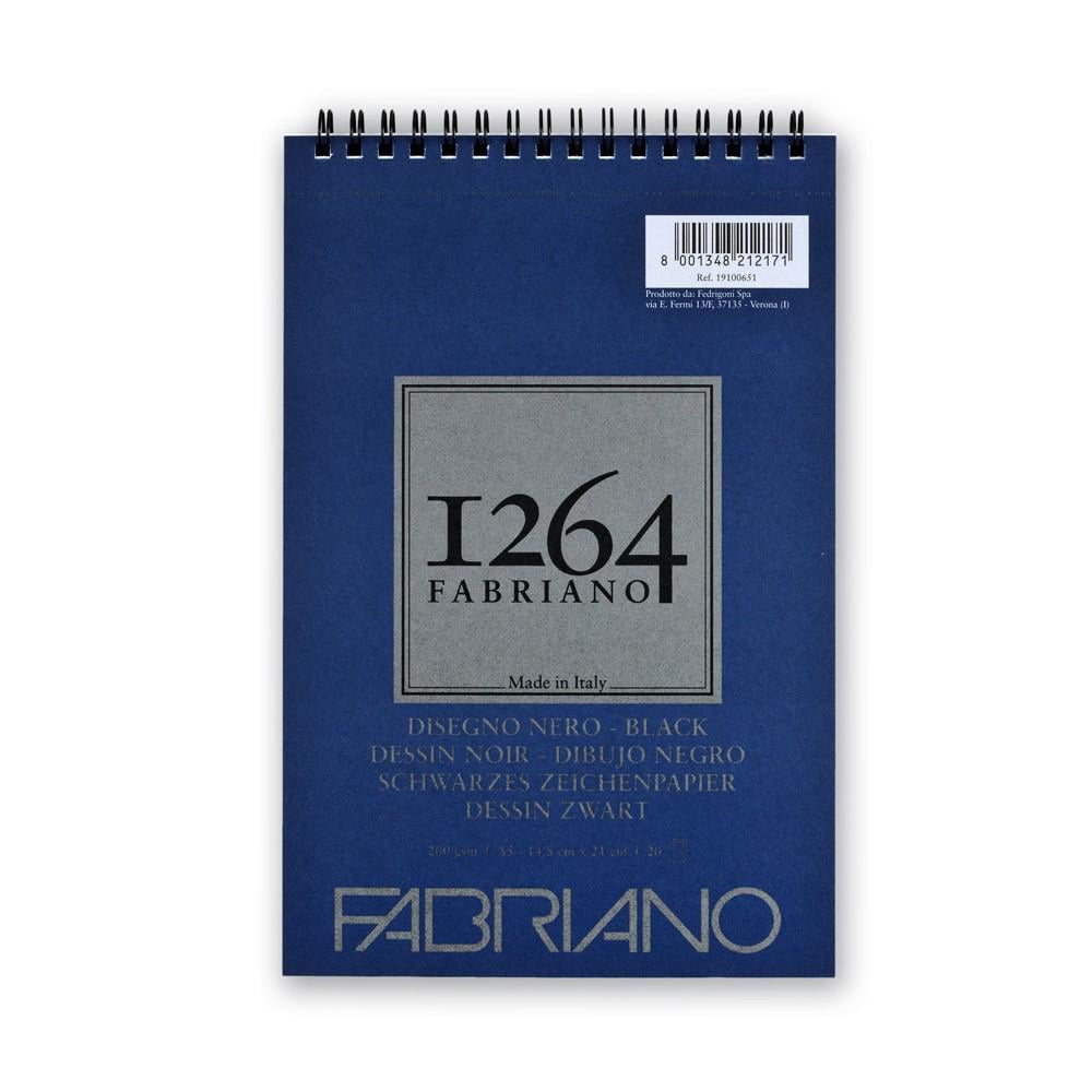Альбом для графики и рисунка Fabriano 1264 на спирали 200 г/кв. м 20 л. А5 Черный (19100651)