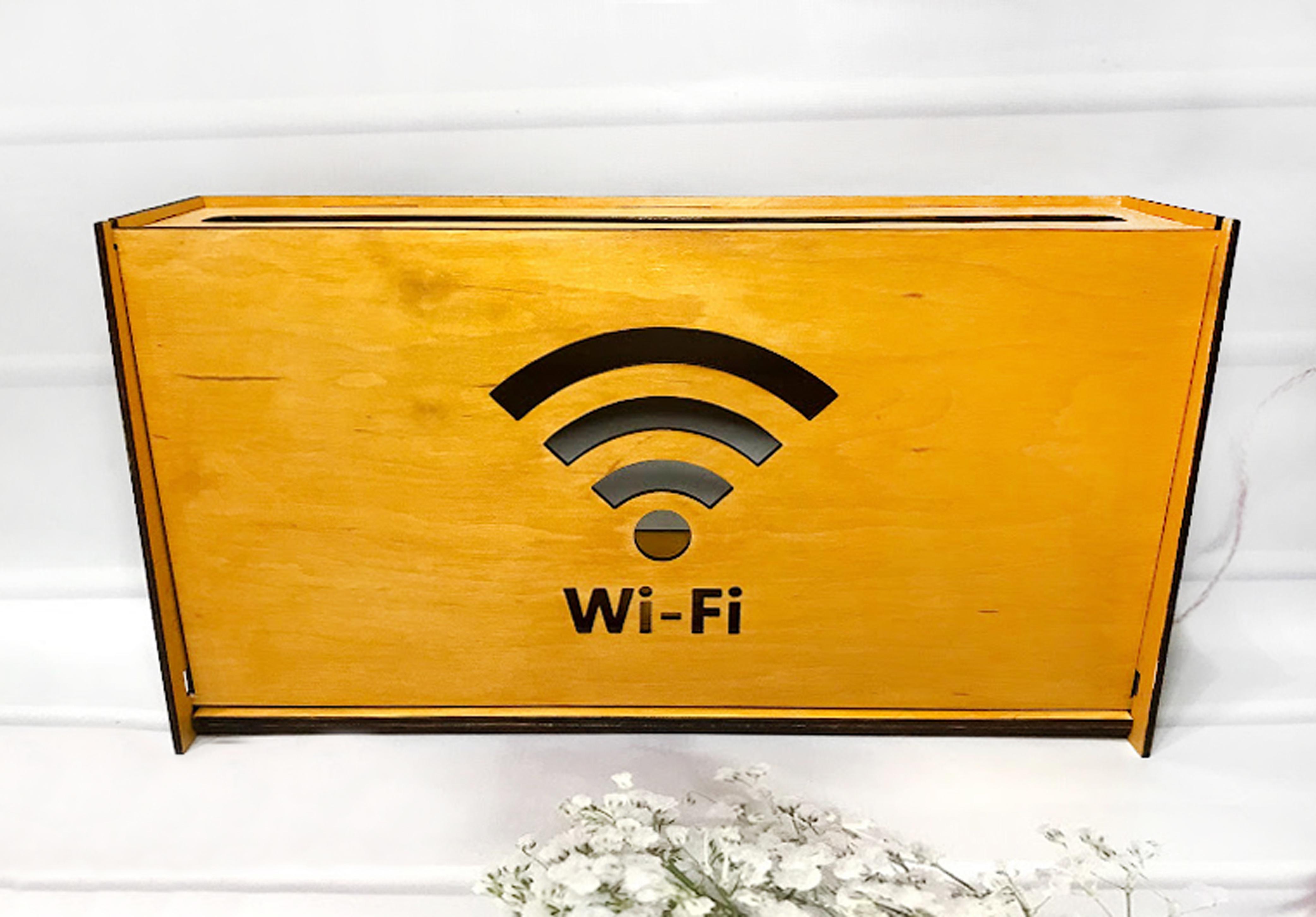 Коробка для роутера Wi-Fi деревянная на стену 40х20х8 см Калужница (165)
