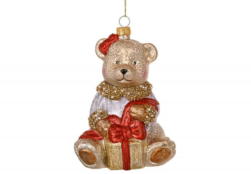Іграшка на ялинку Ведмедик з подарунками 13 см (NY29-528) Іграшка на ялинку Ведмедик з подарунками 13 см (NY29-528)
