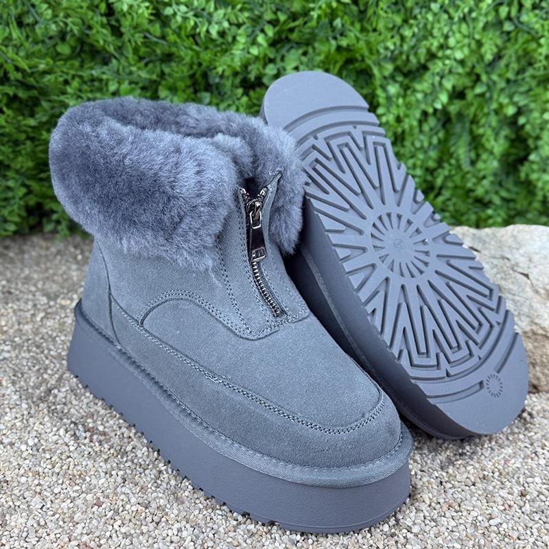 Уггі жіночі замшеві на платформі Е-0090080 p. 36 23-23,5 см Сірий - фото 4