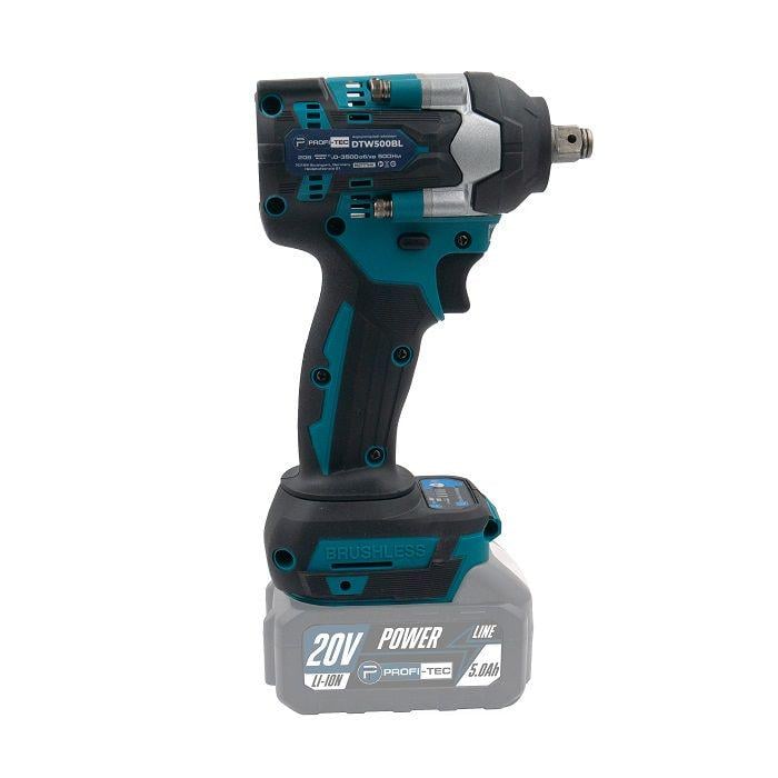 Аккумуляторный набор из 2х инструментов PROFI-TEC 20V POWERLine Combo Set 2/1 КШМ DGA20BL/гайковерт DTW500BL (006264) - фото 3