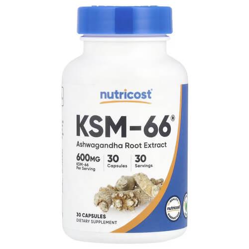 Ашваганда Nutricost KSM-66 Ashwagandha Root Extract 600 мг 30 капс. (NCS-57401)