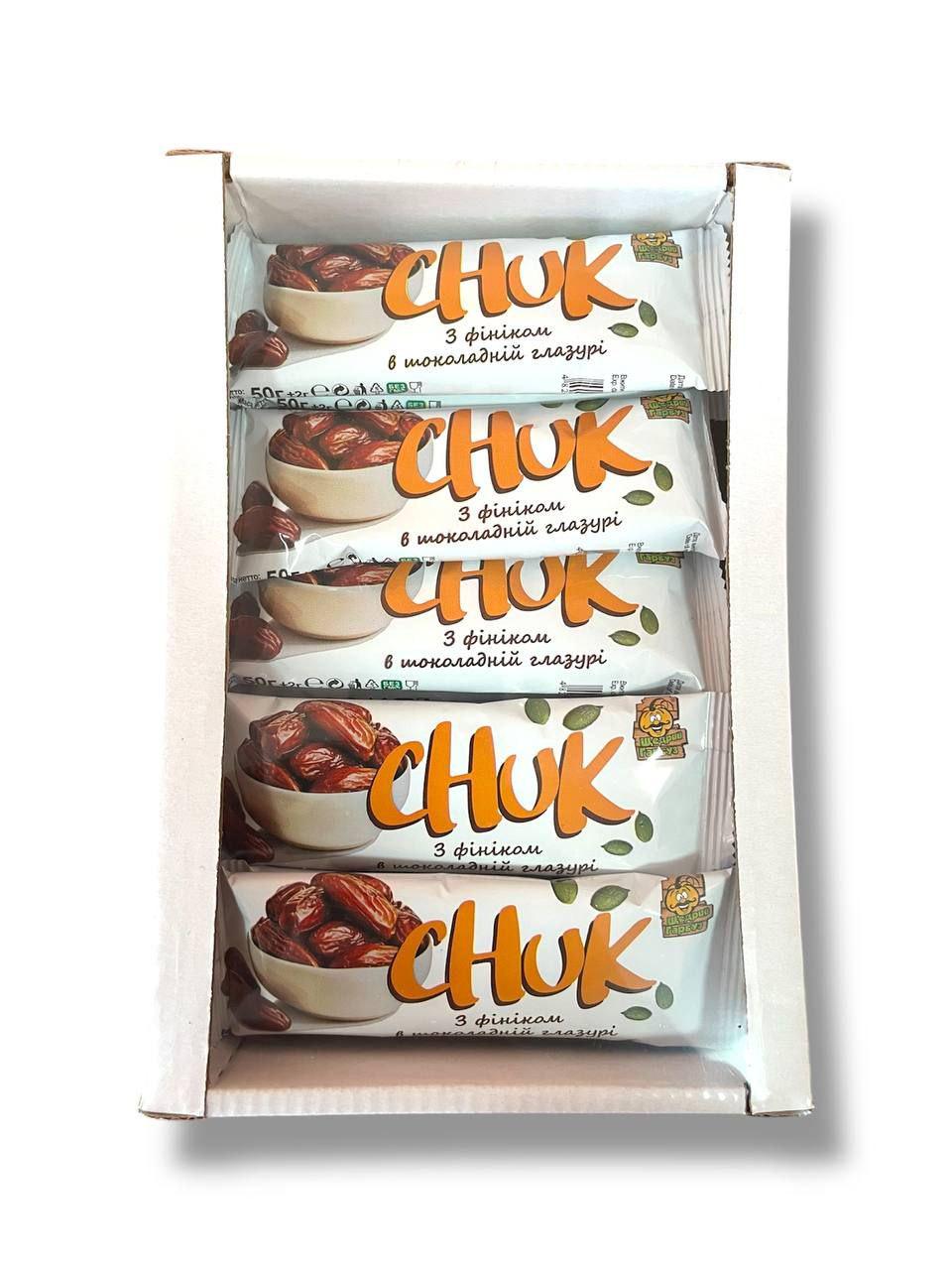 Батончик CHUK с тыквенными семенами и финиками в шоколаде 1 кг (00000006404)
