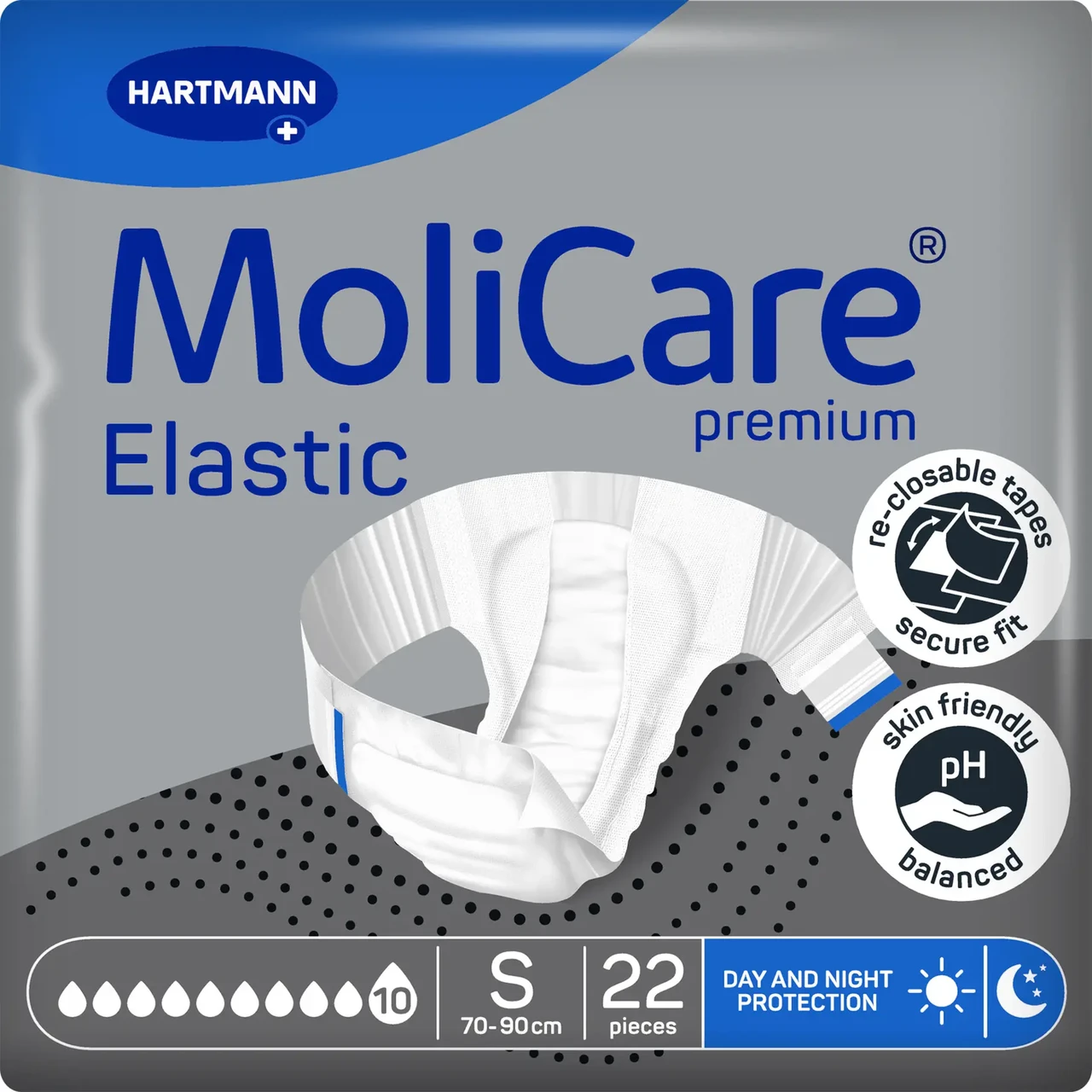 Підгузки нічні для дорослих MoliCare Premium Elastic що страждають на нетримання 10 крапель S 22 шт./пак. - фото 2 Підгузки нічні для дорослих MoliCare Premium Elastic що страждають на нетримання 10 крапель S 22 шт./пак. - фото 2