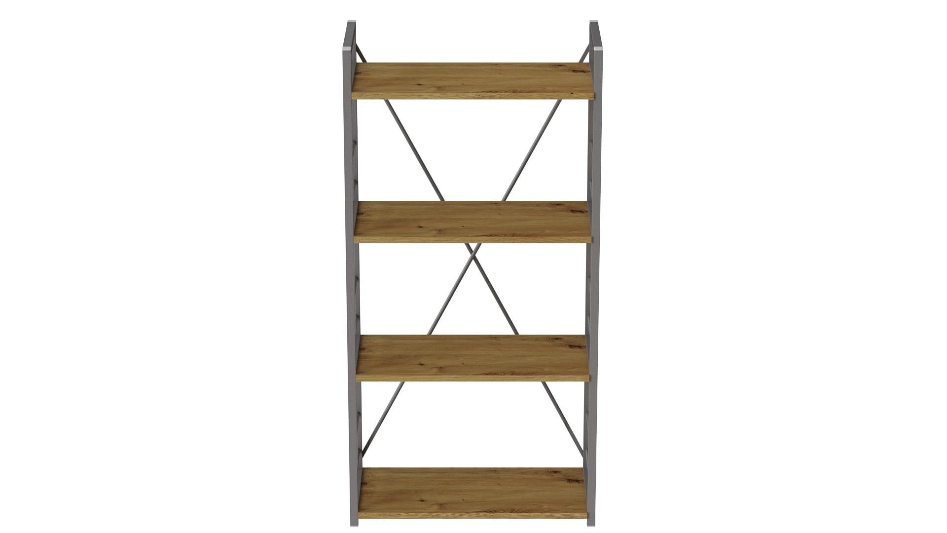 Этажерка Ferrum-decor Коннект 4/60 ДСП 16 мм 120x60x28 см Серый/Дуб Артизан (FRD-104250)