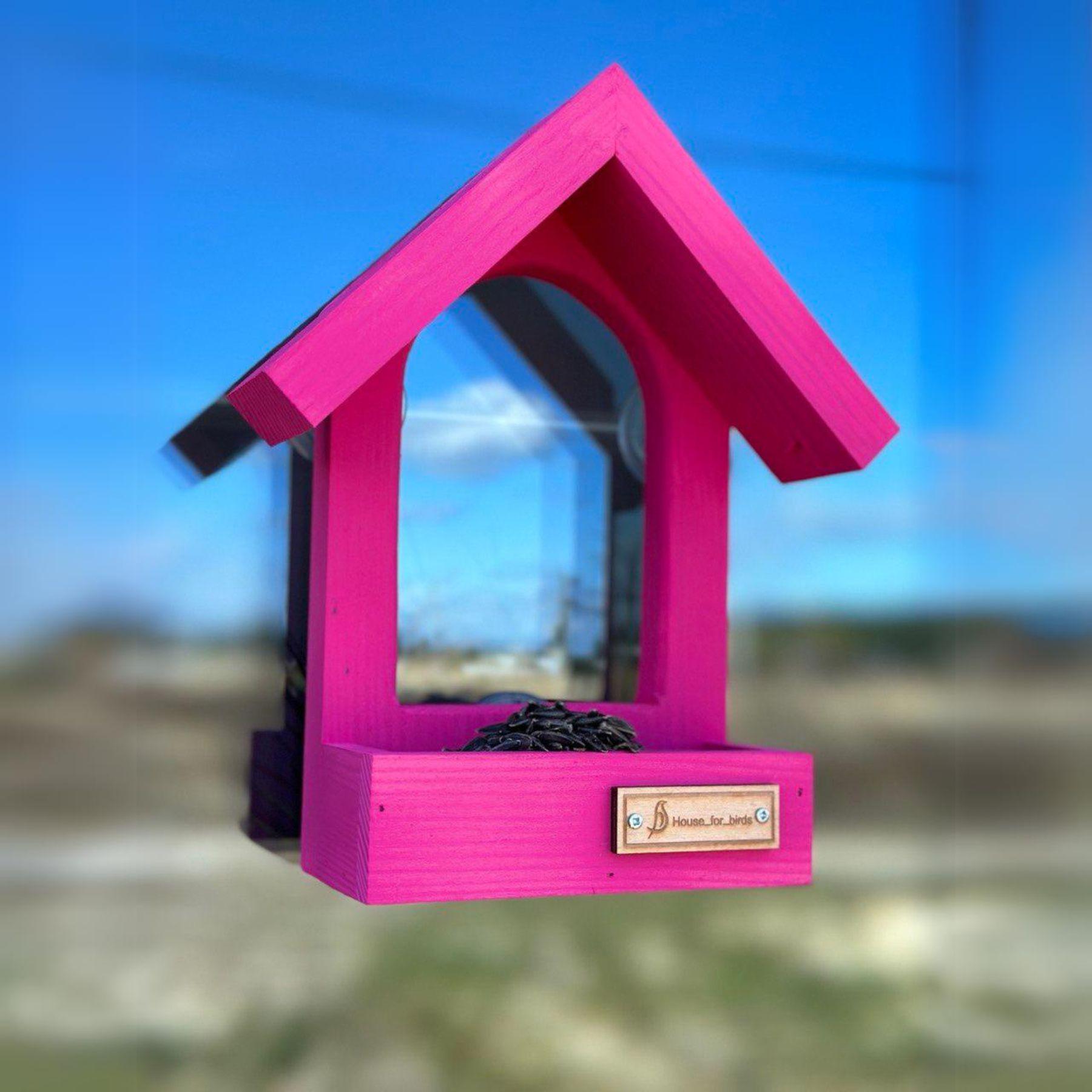 Кормушка для птиц на окно House for birds Балкон Розовый - фото 1 Кормушка для птиц на окно House for birds Балкон Розовый - фото 1