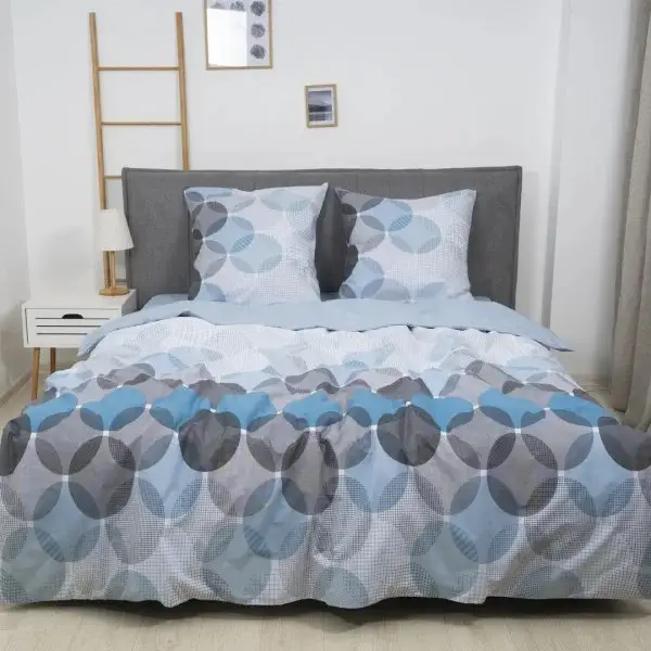 Комплект постельного белья Viluta с узором ранфорс премиум семейный 220x240 см Синий (PB-456-A-1397)