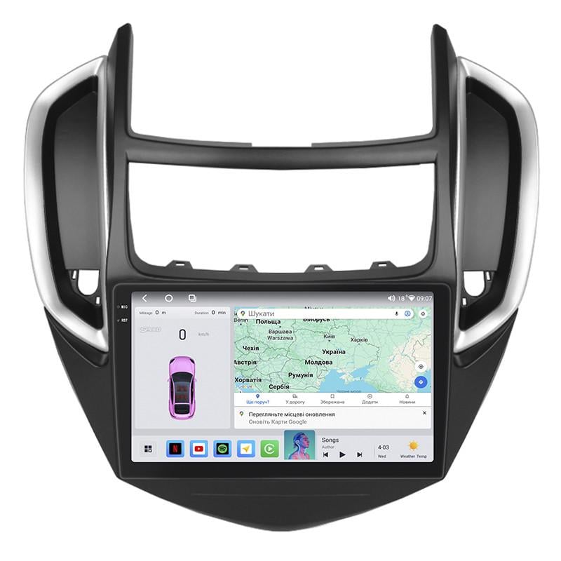 Автомагнитола штатная Lesko QLED CarPlay/4G/Wi-Fi/GPS/360° для Chevrolet Trax I 2013-2017 4/64Gb 9" (2350111424)