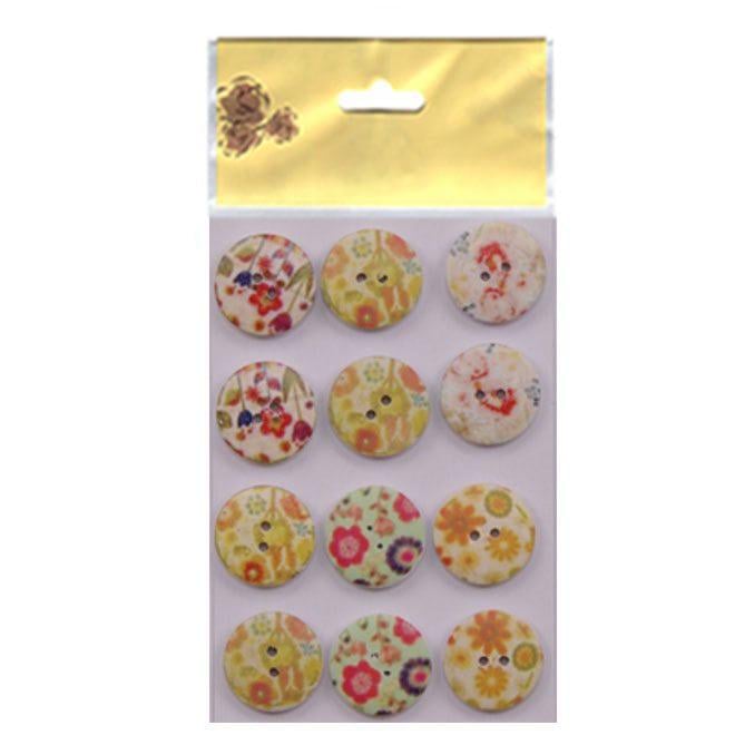 Декор на липучке Flora Пуговица 25 мм 12 шт. (22576)