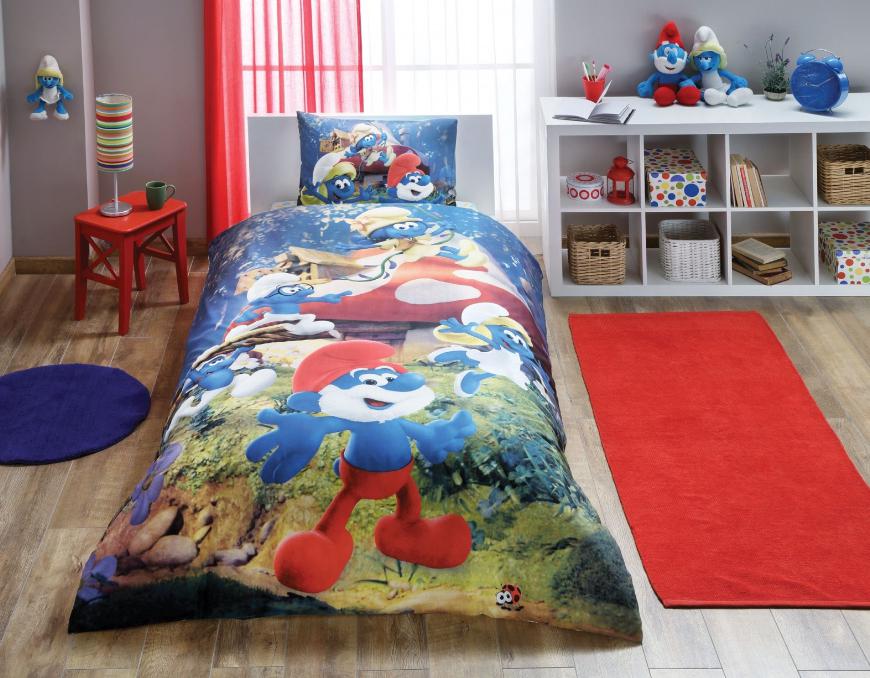 Комплект постільної білизни Tac ранфорс Sirinler Lost Village Синій (2000022265443)