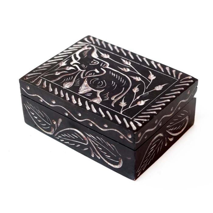 Шкатулка для бижутерии Слон каменная (9170395)