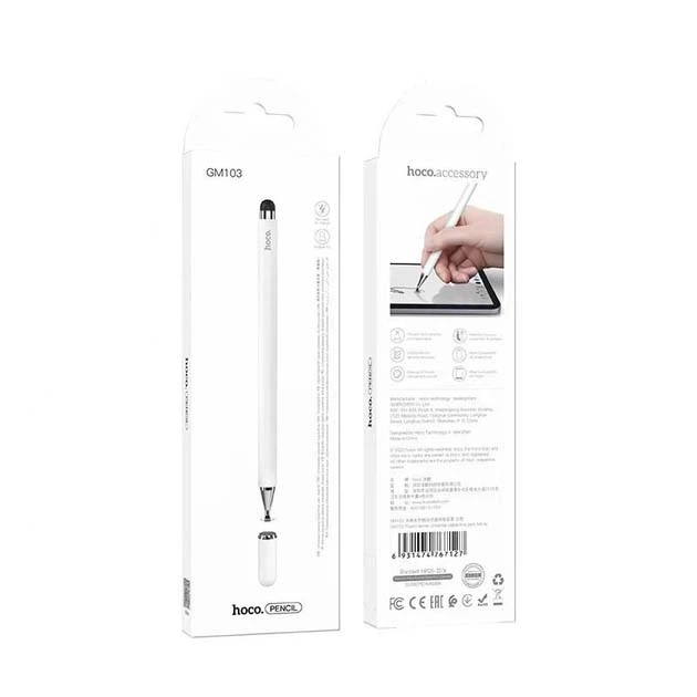 Стилус емкостный универсальный Hoco GM103 Fluent Series с двумя наконечниками White (29777098) - фото 4