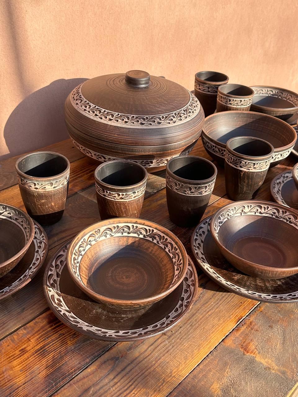 Набір посуду із червоної глини Родина - фото 6