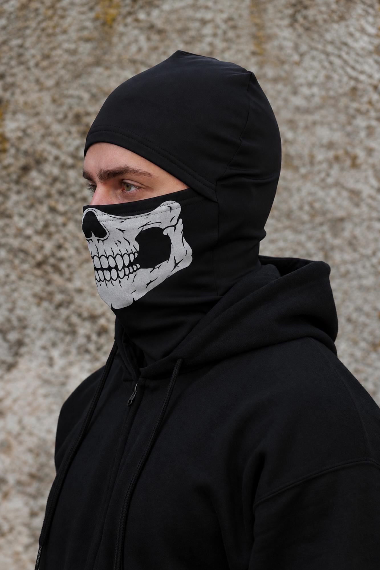 Балаклава гірськолижна чоловіча Without Extreme Череп бавовняна Black (8056713)